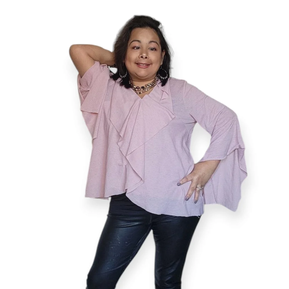 Splash Pink Ruffle Blouse - Picture 7 of 16